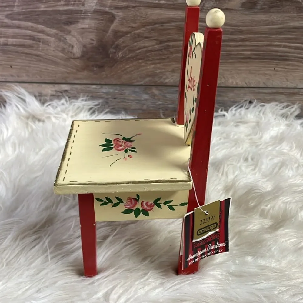 Homespun Creations Wooden Chair 8 1/2” Tall” for Dolls or Decoration